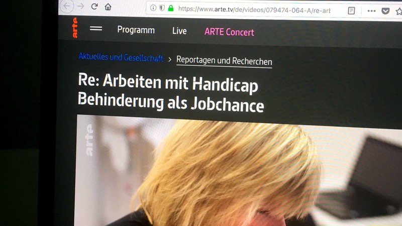 Screenshot der arte-Mediathek-Seite auf einem Laptop