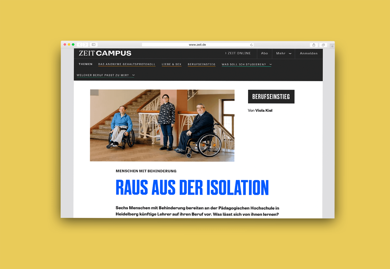 Website-Screenshot des Artikels auf zeit.de