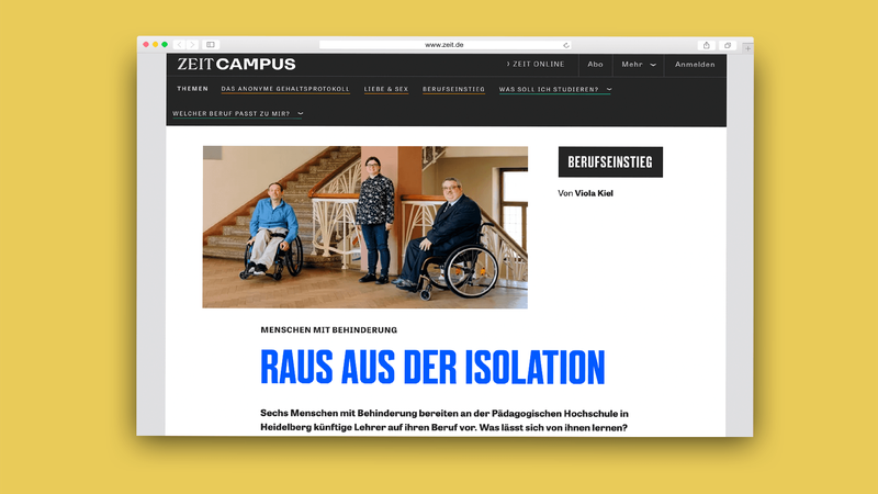 Website-Screenshot des Artikels auf zeit.de