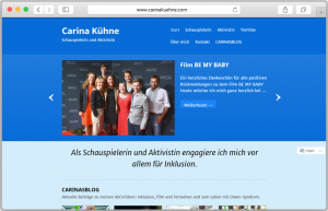 Ein Screenshot der Website von Carina Kühne