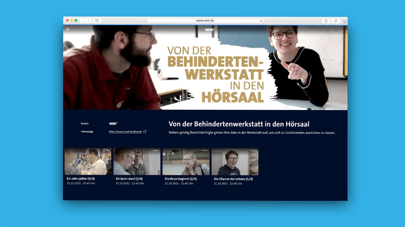 Website-Screenshot der WDR-Filmserie in der Mediathek
