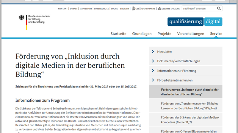 Website-Vorschau BMBF