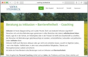 Ausschnitt der Startseite von coaching-steinbeck.de