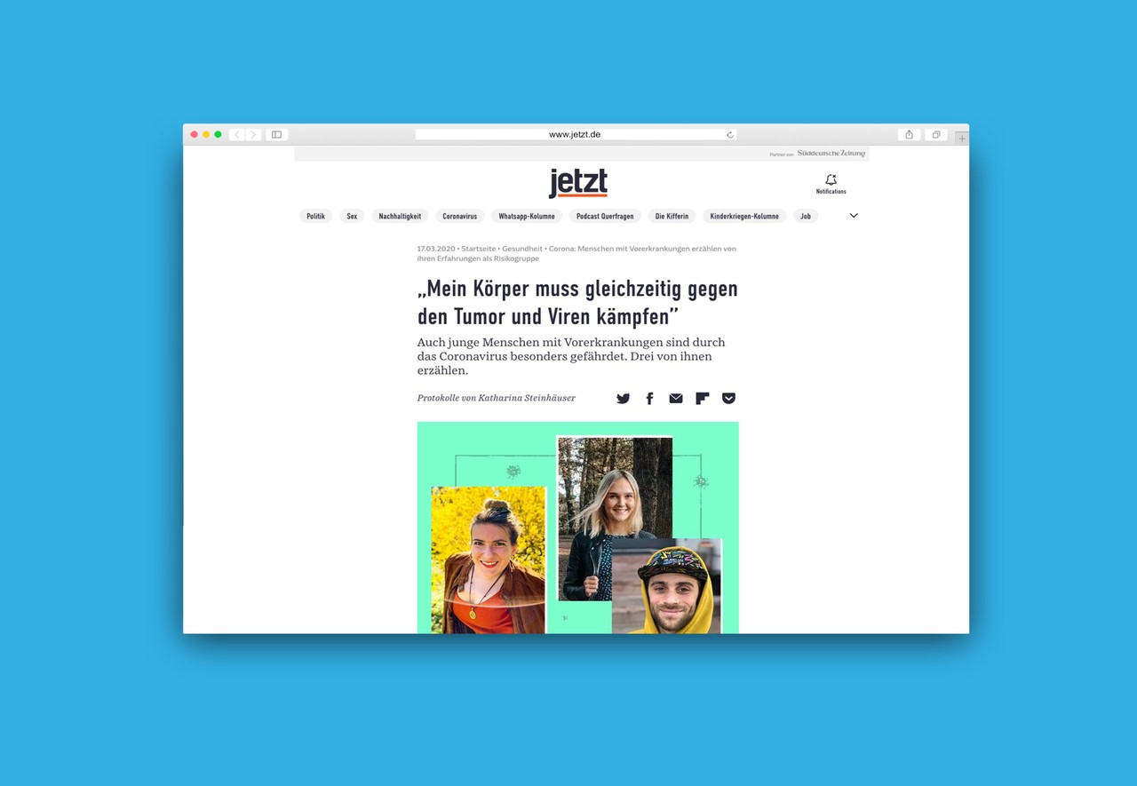 Screenshot des Artikels auf jetzt.de