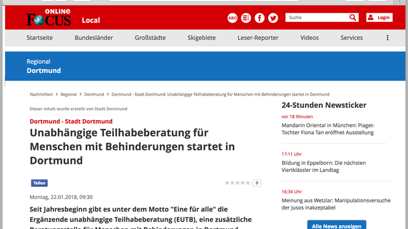Website mit dem FOCUS-Online-Artikel