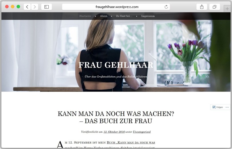 Screenshot des Blogs von Frau Gelhaar