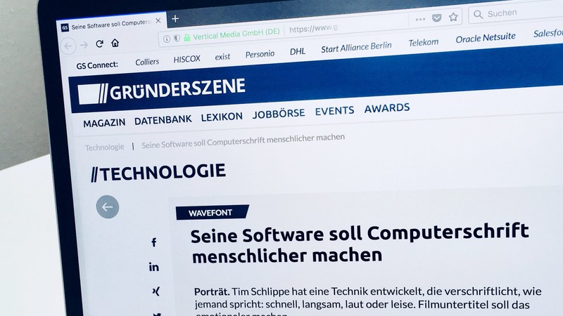 Screenshot des Artikels auf gruenderszene.de