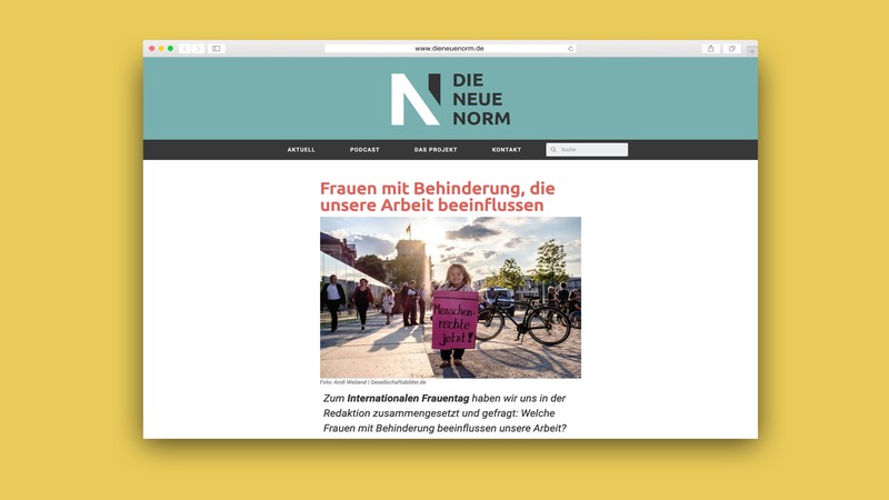 Screenshot des Artikels auf dieneuenorm.de