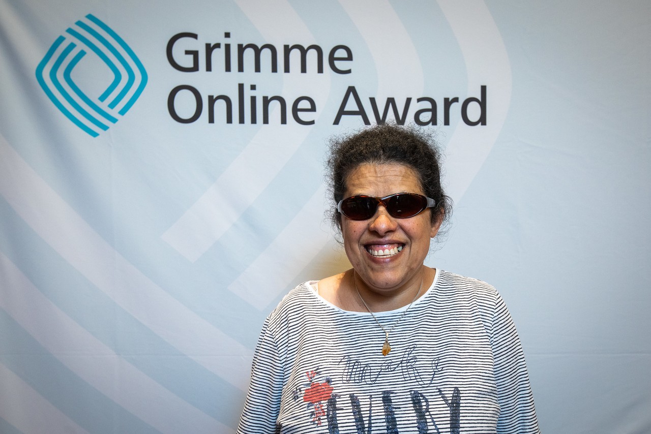 Lydia Zoubek als Nominierte beim Grimme-Online-Award 2019.