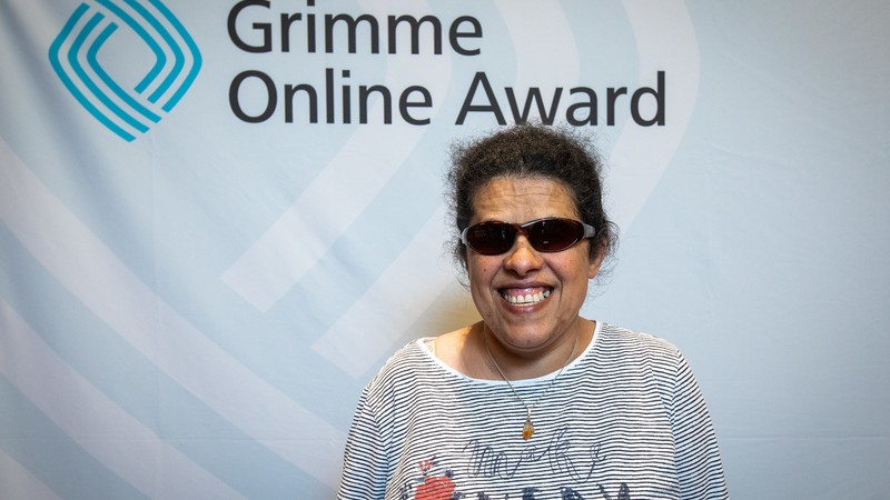 Lydia Zoubek als Nominierte beim Grimme-Online-Award 2019.