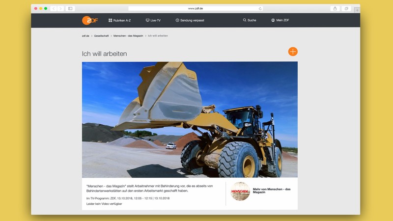 Screenshot der ZDF-Mediathek.