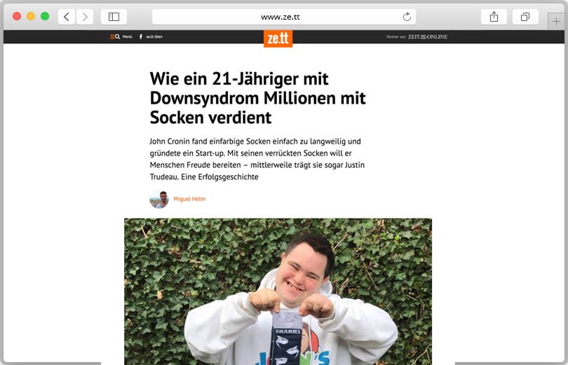 Website-Screenshot ze.tt mit Artikel über John Cronin