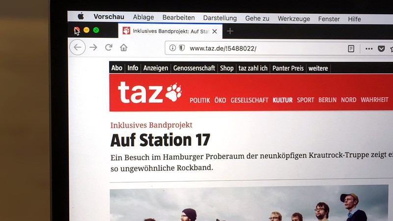 Monitor mit aufgerufener taz-Seite