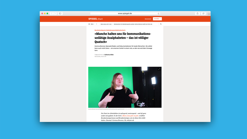 Blau hinterlegter Screenshot des Artikels auf spiegel.de