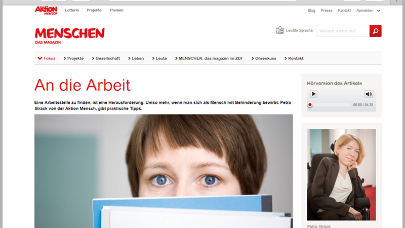 Screenshot der Website